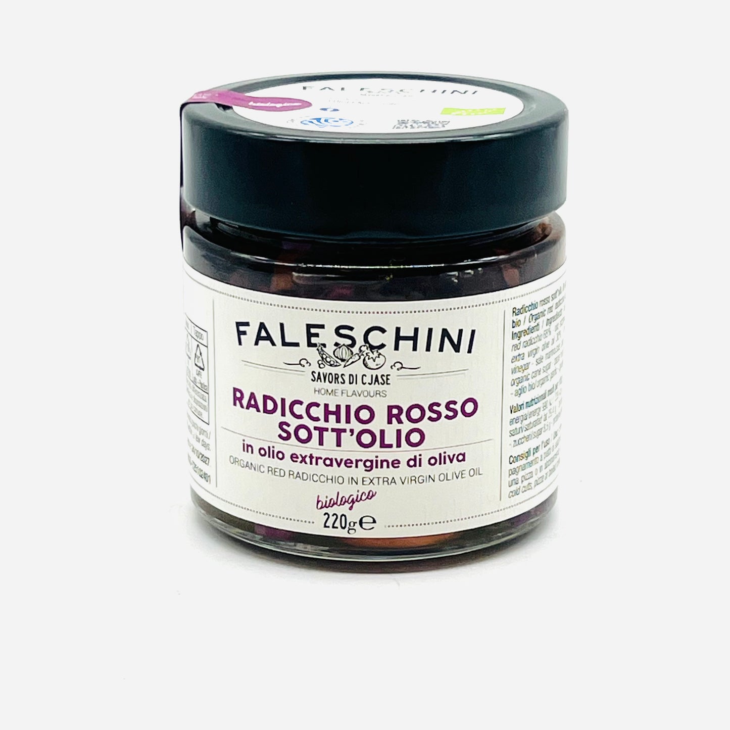 Roter Raddicchio in Olivenöl 220g BIO - Faleschini