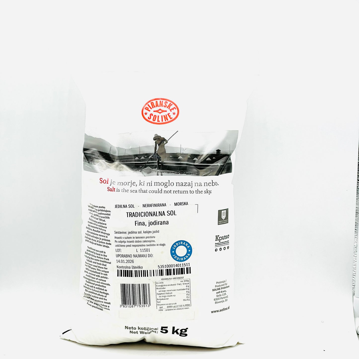 Meersalz fein 5 kg jodiert - Piranske Soline