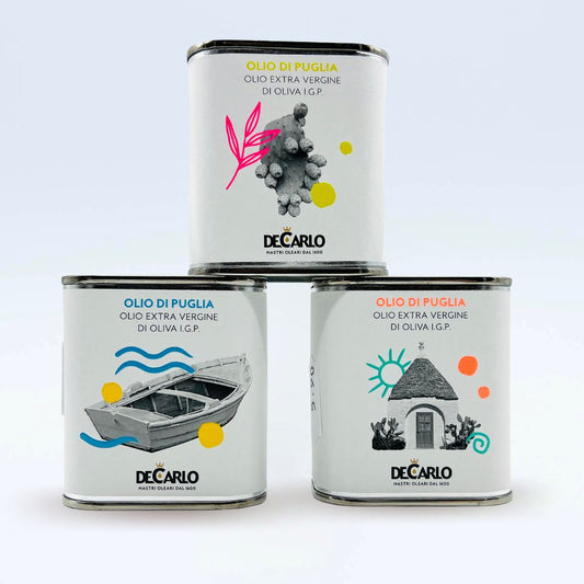 Olivenöl in Designer Dose Ernte 2024 - Olio de Carlo