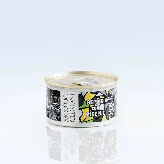 Eingelegter Tintenfisch mit Erbsen Moreno Cedroni